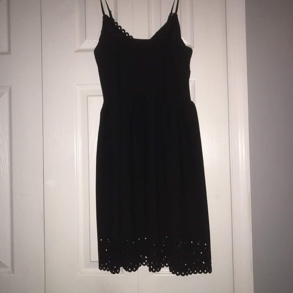 Black dress with geometric cutouts